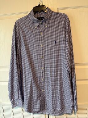 Ralph Lauren Men’s Plaid Button Down Long Sleeve Cotton Shirt Long Sleeve XL